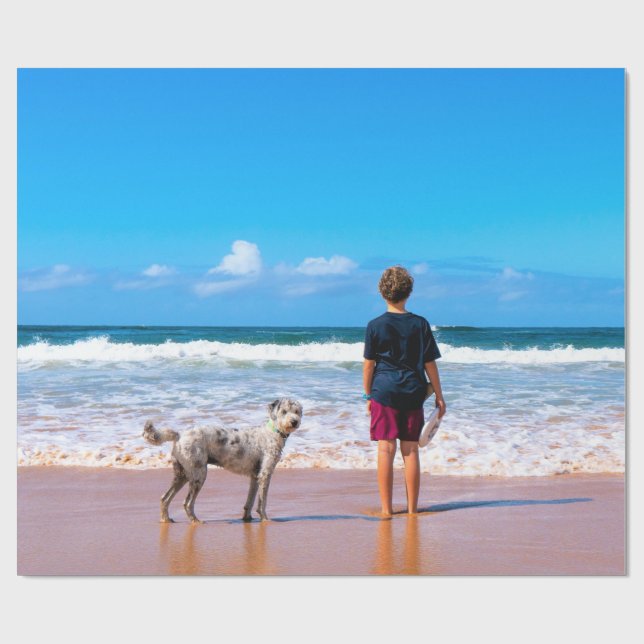 Papier Cadeau Papier d'emballage photo personnalisé Votre propre (Plat)