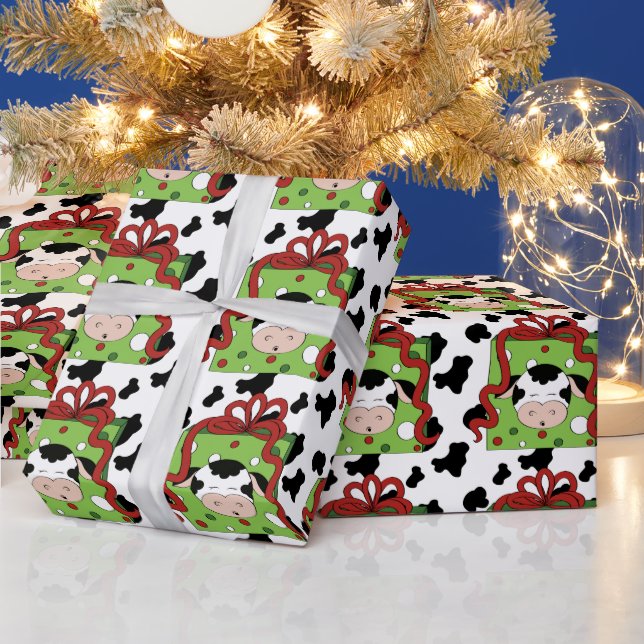 Papier Cadeau Papier d'emballage pour dessin de vache country (Vacances)