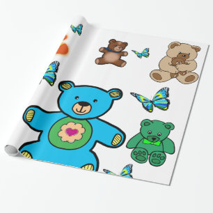Papier Cadeau papier d'emballage pour enfants ours en peluche