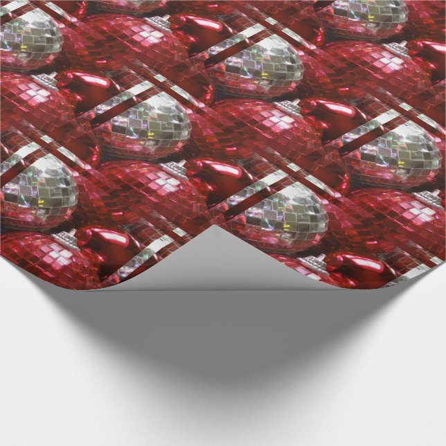 Papier Cadeau Papier d'emballage Red Baubles (Coin)