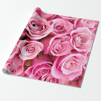 Papier Cadeau Papier d'emballage rose roses