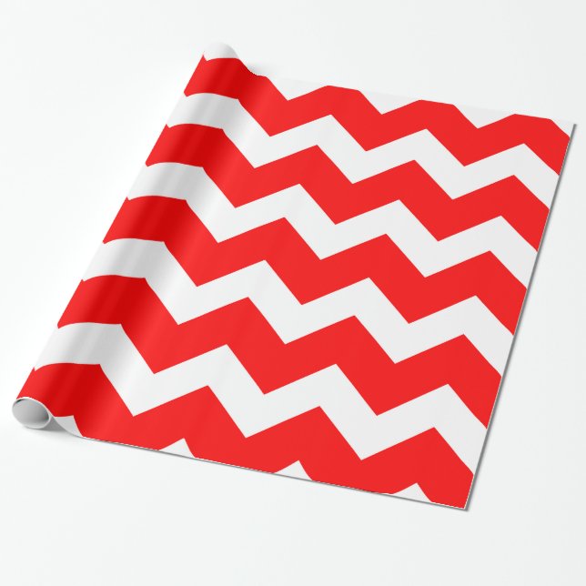 Papier Cadeau Papier d'emballage rouge chaud de Chevron (Déroulé)