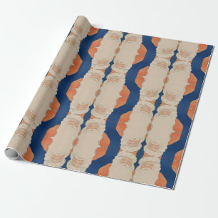 Papier Cadeau Papier d'emballage vintage les années 70 Noël