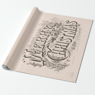 Papier Cadeau Papier d'emballage vintage les années 70 Noël