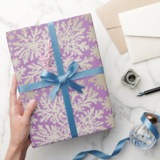 Papier Cadeau Papier d'emballage vintage pourpre avec Snowflakes