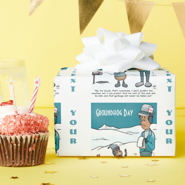 Papier Cadeau Papier d'enlèvement de jour de marmotte (Fête d'anniversaire)