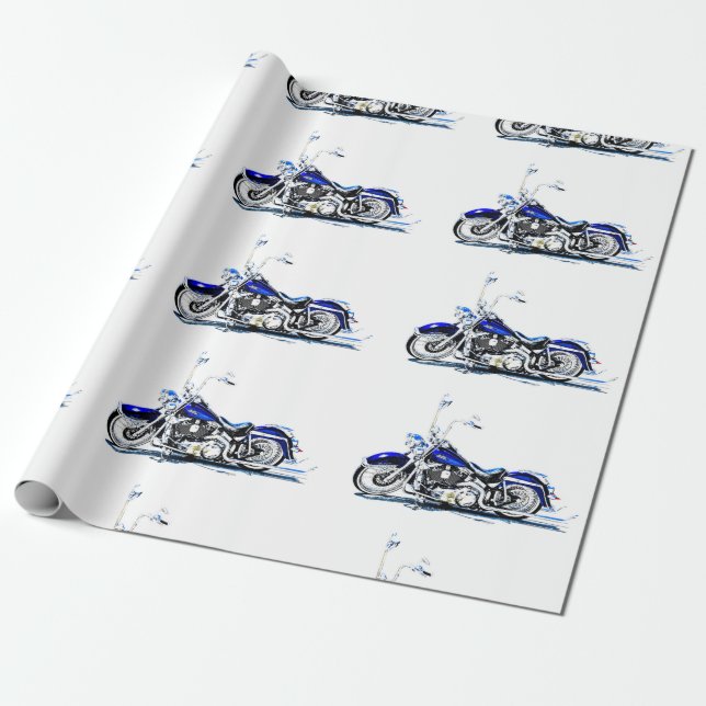 Papier Cadeau Papier d'enlèvement de moto personnalisé (Déroulé)