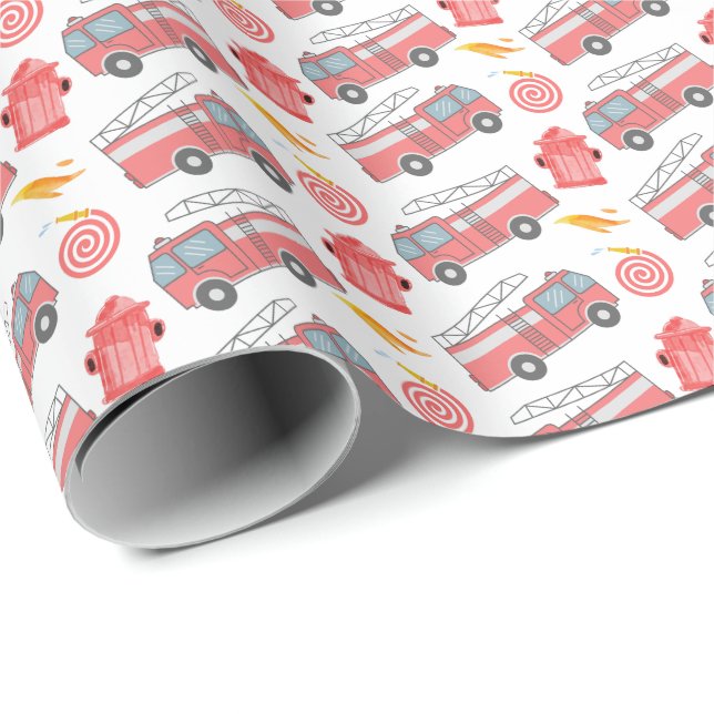 Papier Cadeau Papier d'enlèvement de pompier (Coin rond)