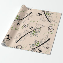 Papier d'enlèvement d'oiseaux mariages