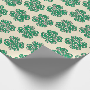 Papier Cadeau Papier d'enrobage Celtic Clover Vert Lucky