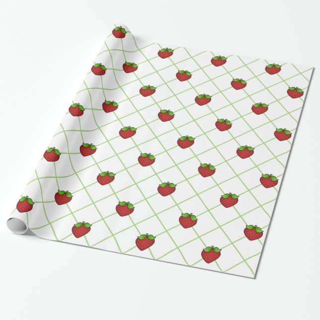 Papier Cadeau Papier d'enrobage de fraises (Déroulé)