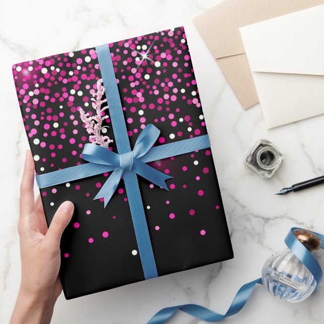 Papier Cadeau Papier d'enrobage de Parties scintillant roses (Make sure every gift you give has a layer of love by creating custom wrapping paper!)