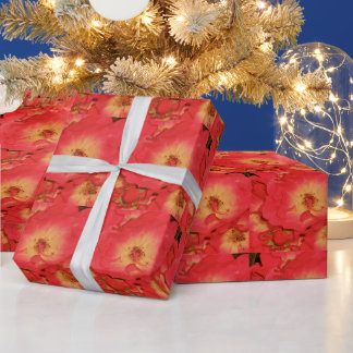 Papier Cadeau Papier d'enrobage de roses rouges d'été