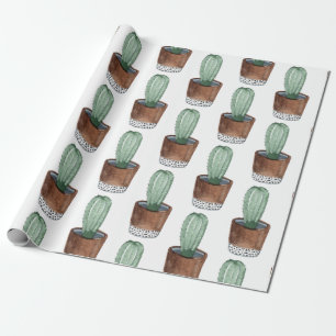 Papier Cadeau Papier d'enrobage ménager à cactus succulent point