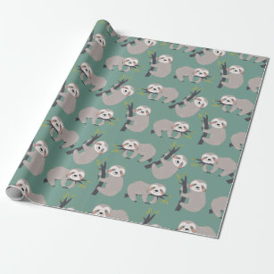 Papier Cadeau Papier d'enrobage Motif Sloth