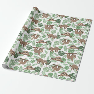 Papier Cadeau Papier d'enrobage Motif Sloth