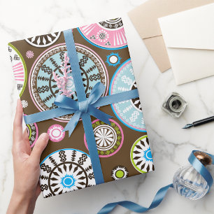 Papier Cadeau Papier d'enveloppement à motifs floraux orientaux