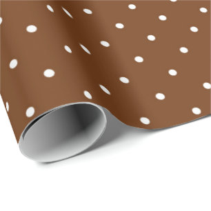 Papier Cadeau Papier d'enveloppement à points Polka Brown et bla
