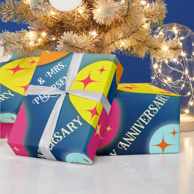 Papier Cadeau Papier d'enveloppement Abstrait coloré personnalis (Vacances)