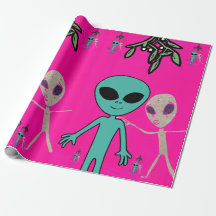 Papier d'enveloppement Alien de Noël