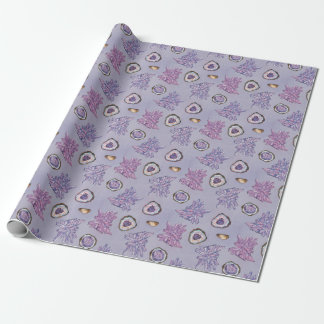 Papier Cadeau Papier d'enveloppement avec Motif de cristal viole