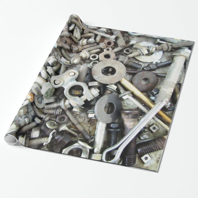 Papier Cadeau Papier d'enveloppement brillant à la tête d'engren (Déroulé)