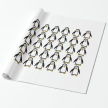 Papier d'enveloppement cadeau de pingouins