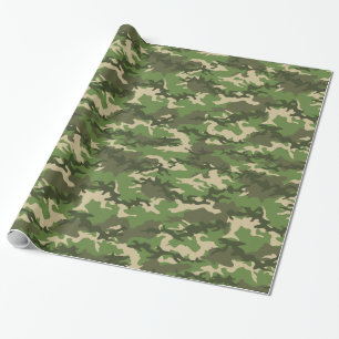 Papier Cadeau Papier d'enveloppement Camouflage Vert 2