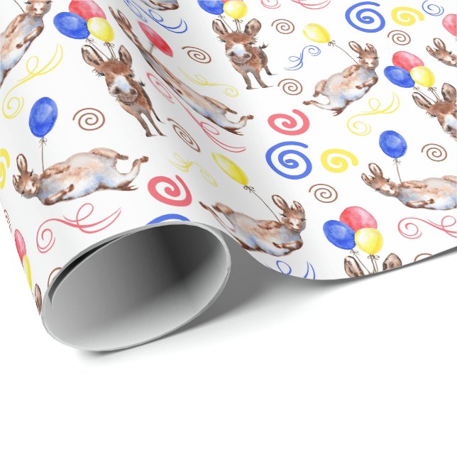 Papier Cadeau Papier d'enveloppement d'âne (Coin rond)