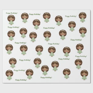 Papier Cadeau Papier d'enveloppement d'anniversaire pour fille