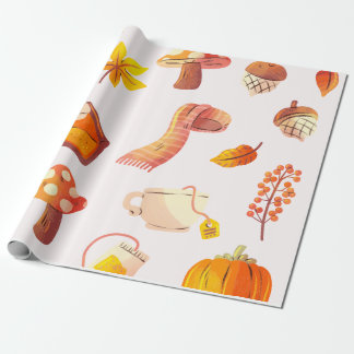 Papier Cadeau Papier d'enveloppement d'automne confortable