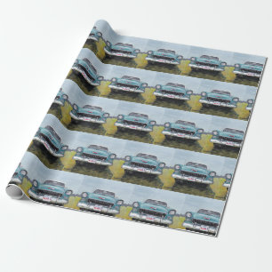 Papier Cadeau Papier d'enveloppement de 55' Chevy Car Art