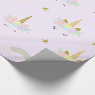 Papier Cadeau Papier d'enveloppement de Baby shower Unicorne