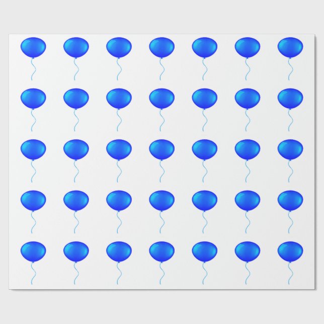 Papier Cadeau Papier d'enveloppement de ballons bleus (Plat)