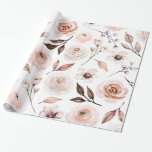 Papier Cadeau Papier d'enveloppement de Boho Florals rustique de<br><div class="desc">Papier d'enveloppement de Boho Florals rustique de ton terrestre - présente un magnifique motif floral,  de ton terrestre et de couleur rousse. Le papier d'emballage fait partie d'une collection.</div>