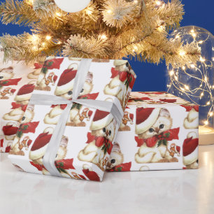 Papier Cadeau Papier d'enveloppement de chats et de souris blanc