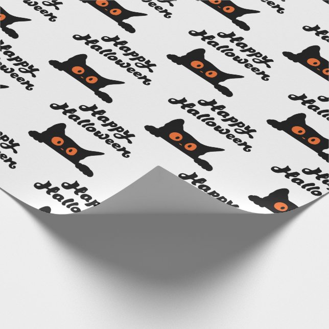 Papier Cadeau Papier d'enveloppement de chats noirs sans soudure (Coin)