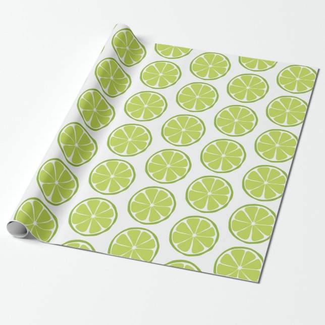 Papier Cadeau Papier d'enveloppement de citron vert (Déroulé)