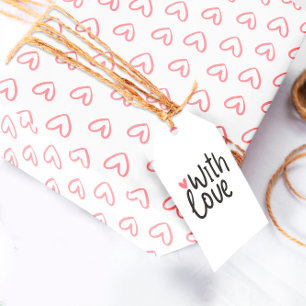 Papier Cadeau Papier d'enveloppement de coeur rose