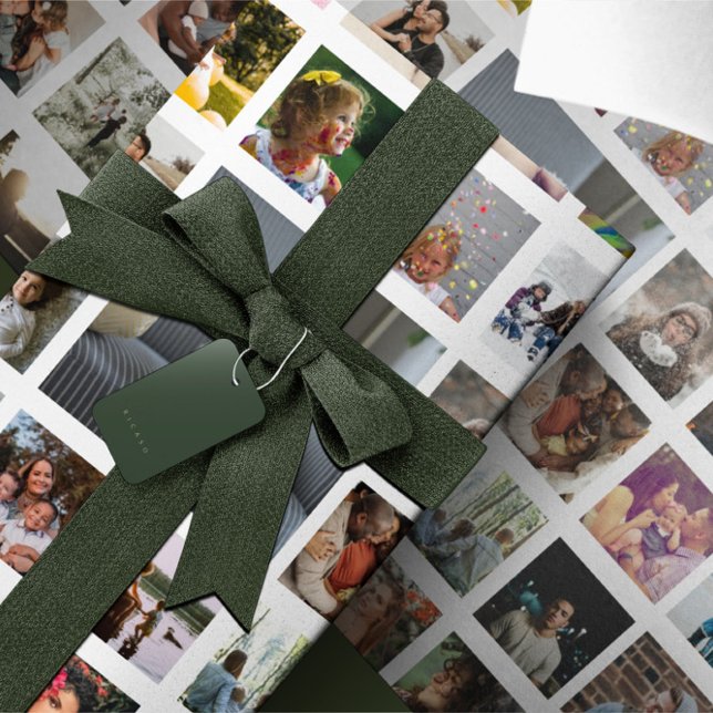 Papier Cadeau Papier d'enveloppement de collage photo personnali (Personalized Photo Collage Wrapping Paper from Ricaso. Add your own photographs. for many occasions)
