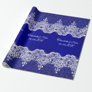 Papier Cadeau Papier d'enveloppement de dentelle bleue Royal per