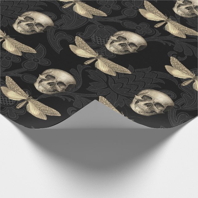 Papier Cadeau Papier d'enveloppement de dentelle noire pour le c (Coin)