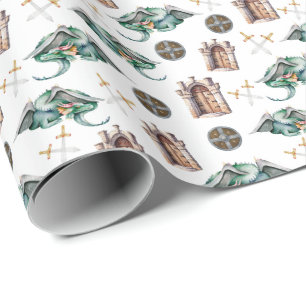 Papier Cadeau Papier d'enveloppement de dragons de couchage