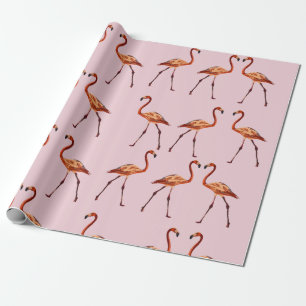 Papier Cadeau Papier d'enveloppement de Flamants roses roses