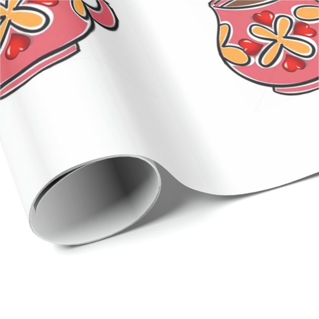 Papier Cadeau Papier d'enveloppement de la fête des mères (Coin rond)