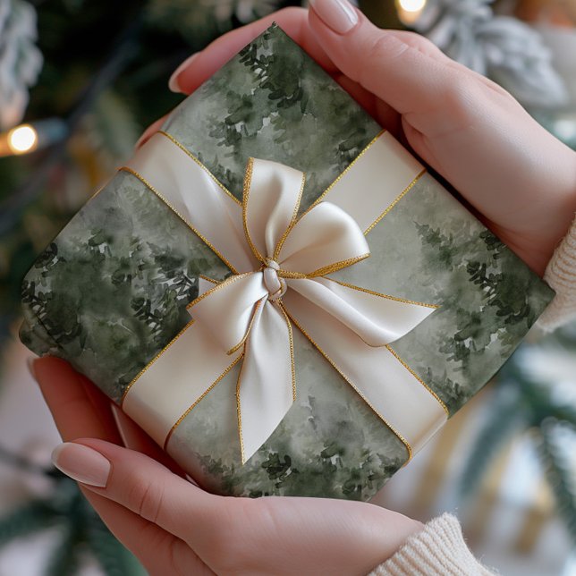 Papier Cadeau Papier d'enveloppement de la forêt d'aquarelle (Créateur téléchargé)