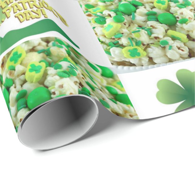 Papier Cadeau Papier d'enveloppement de la Saint-Patrick (Coin rond)
