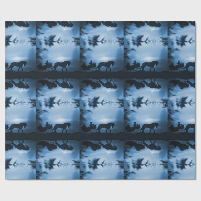 Papier Cadeau Papier d'enveloppement de la tige et du cheval (Plat)