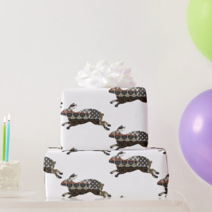 Papier Cadeau Papier d'enveloppement de lapin