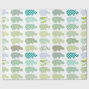 Papier Cadeau Papier d'enveloppement de maçonnerie Hippo Mint